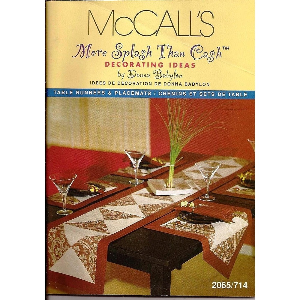 McCall's Sewing Pattern 2065 Adult OS Table Runner Placemat Donna Babylon Uncut
